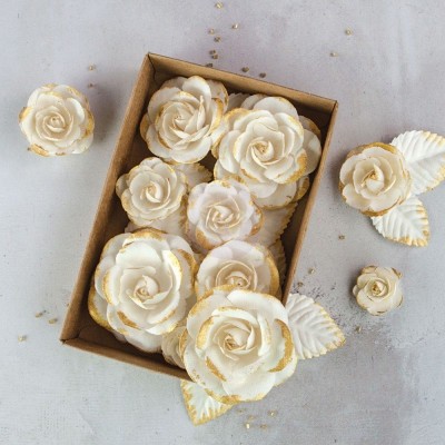 Бумажные цветы Box Flowers - Gold Kiss