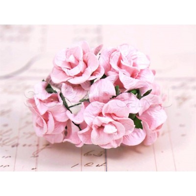 Вьющиеся розы, 3,5 см, пастельно-розовые, 5 шт