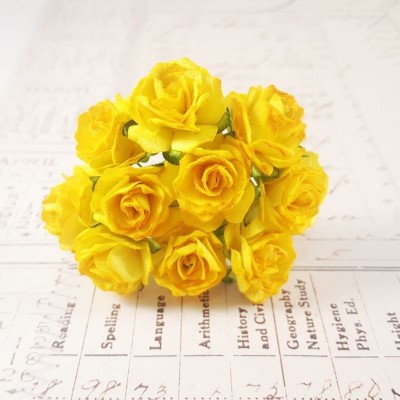Розы 2,5 см, ярко-желтые (10 шт)