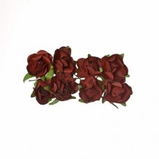 Розы темно-коричневые, 8 шт