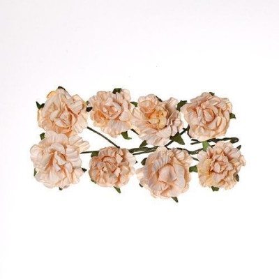 Кудрявые розы из бумаги Персиковые, 8 шт