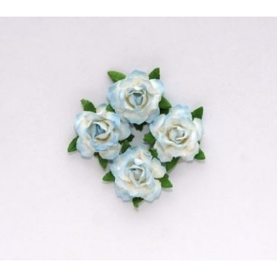Цветы кудрявой розы сине-белые, 4 шт