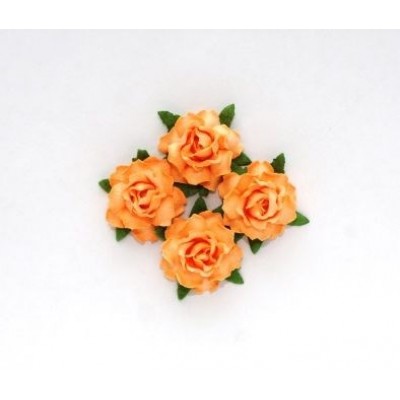 Цветы кудрявой розы нежно-оранжевые, 4 шт