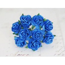 Розы 2 см, васильково-синие (10 шт)