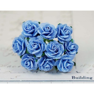 Розы 2 см, синие (10 шт)